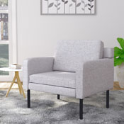 Boss Grey Poly-Linen Weave Lounge Chair, BR8001-GY